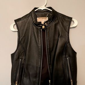 Michael Kors Leather moto vest!